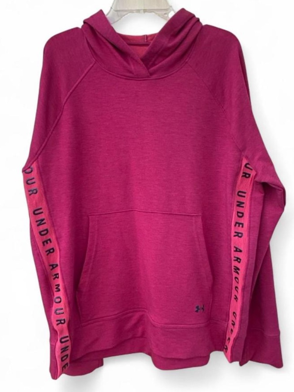 Under Armour Hoodie Featherweight Fleece Loose Fit Magenta Raspberry Pink Large